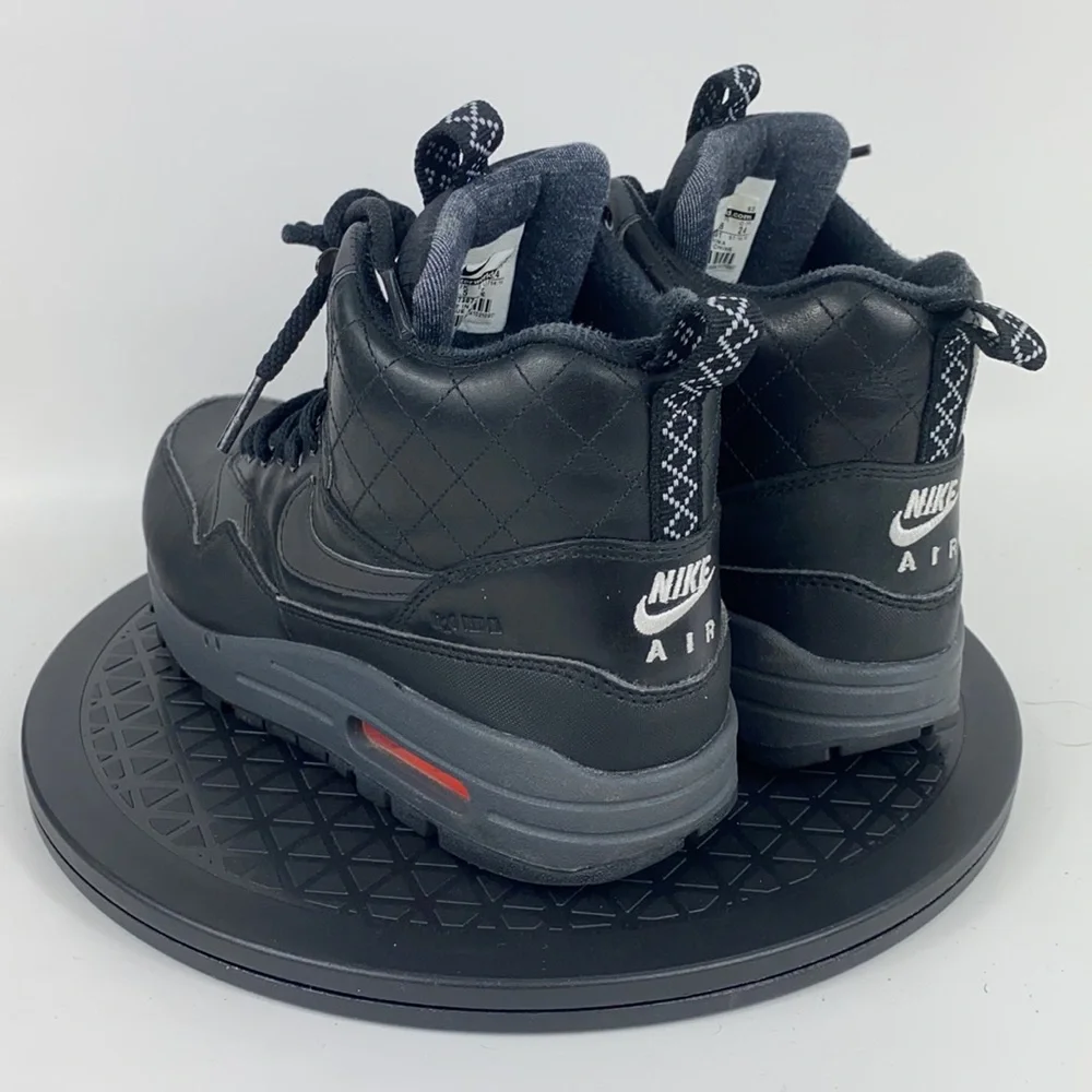 Nike Air Max 1 Mid Sneakerboot Black Water Repel 807307-001 Women’s Size 7 - Picture 3 of 14